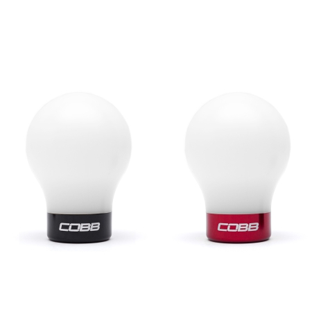 Cobb Mazda 6-Speed Tall Weighted COBB Shift Knob – White (Incl. Both Red + Blk Collars)