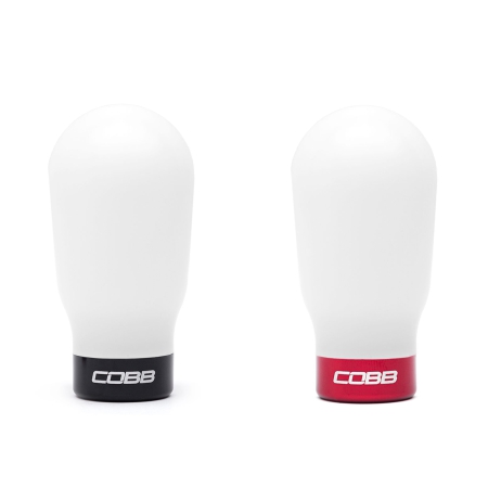 Cobb Mazda 6-Speed Tall Weighted COBB Shift Knob – White (Incl. Both Red + Blk Collars)