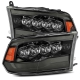 AlphaRex 09-18 Dodge Ram 1500HD LUXX LED Proj Headlights Plnk Style Blk w/Activ Light/Seq Signal/DRL