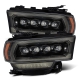 AlphaRex 19-21 Ram 2500 LUXX LED Proj Headlights Plank Style Black w/Activ Light/Seq Signal/DRL