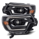 AlphaRex 12-15 Toyota Tacoma LUXX LED Projector Headlights Plank Style Alpha Black w/DRL