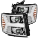 AlphaRex 07-13 Chevy Avalanche NOVA LED Proj Headlights Plank Style Design Chrome w/Activ Light/DRL