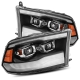 AlphaRex 09-18 Dodge Ram 1500HD PRO-Series Proj Headlights Plank Style Black w/Seq Signal/Smoked DRL