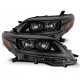 AlphaRex 11-21 Toyota Sienna LUXX LED Proj Headlights Plank Style Black w/Seq Signal/DRL