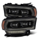 AlphaRex 19-21 Ram 2500 LUXX LED Proj Headlights Plank Style Black w/Activ Light/Seq Signal/DRL