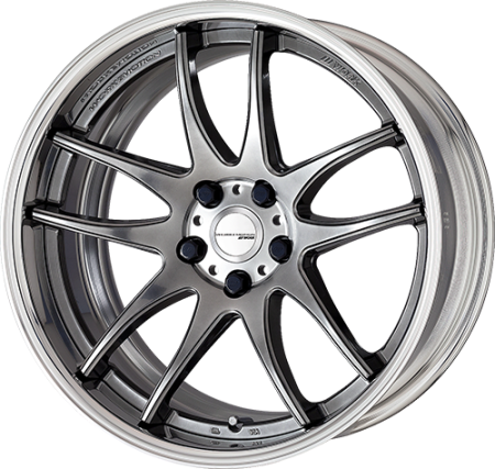 Work Emotion CR2P, 19×11 +12, 5×114.3,  Glimmed Silver Face, Brushed Barrel, A Disk, Full Reverse Lip