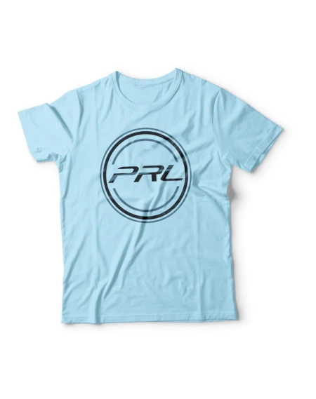 PRL Motorsports Vintage Seal T-Shirt, Large BC3001 – Baby Blue Black/PMS 431C