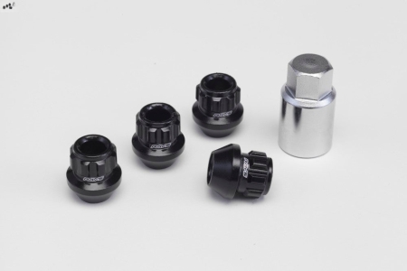 Volk Racing 17Hex Racing Nut Set L25 Short Type (4 Pcs) 12X1.50 Black Chromate