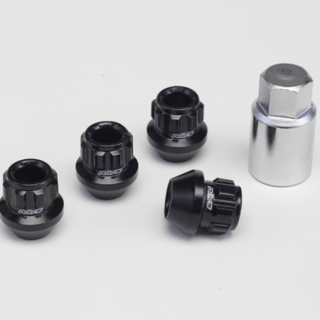 Volk Racing 17Hex Racing Nut Set L25 Short Type (4 Pcs) 12X1.50 Black Chromate