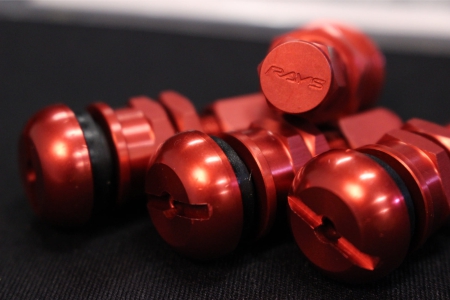 Volk Racing Rays Valve Stem Caps Red