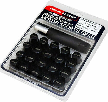 Volk Racing 2 Piece Double Locking Lug Nut Kit 12X1.25 Black