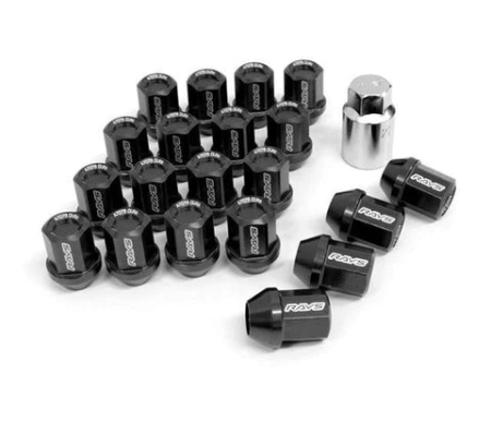 Volk Racing Dura-Nut L32 Straight Type Lug Nuts M12X1.25 Black