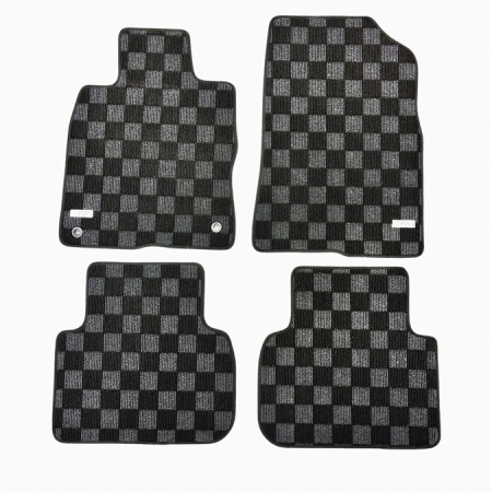 P2M HONDA CIVIC TYPE-R (FL5) 2022+ RACE FLOOR MATS : BLACK / GREY CHECKERED PATTERN (FRONT/REAR)