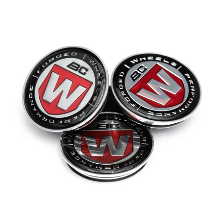 BC Forged Red w/ Vintage Center Caps – Set of 4