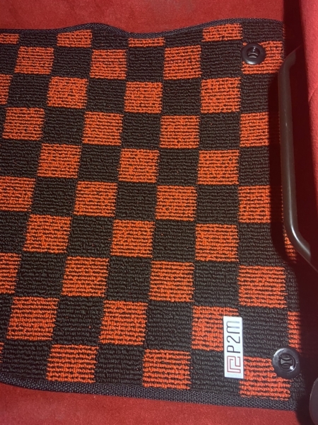 P2M HONDA CIVIC TYPE-R (FL5) 2022+ / Acura Integra 2024+ (DE5) RACE FLOOR MATS : Red / Black CHECKERED PATTERN (FRONT/REAR) **Limited Production Run**