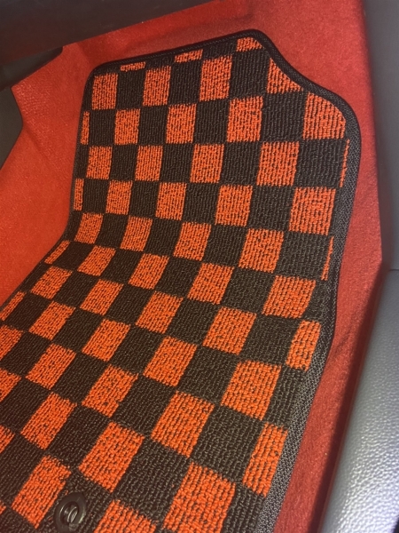 P2M HONDA CIVIC TYPE-R (FL5) 2022+ / Acura Integra 2024+ (DE5) RACE FLOOR MATS : Red / Black CHECKERED PATTERN (FRONT/REAR) **Limited Production Run**