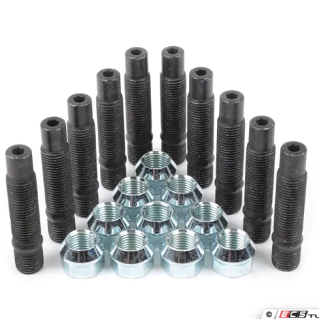 ECS Tuning Wheel Stud Conversion Kit – M14x1.5 With Conical Seat Lug Nuts – Set of 10 – VW fitment