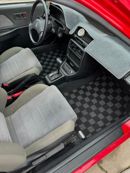 P2M Honda Civic 1988-91 (SH3/EF) (Hatch/Sedan/Wagon) Race Floor Mats : Dark Grey