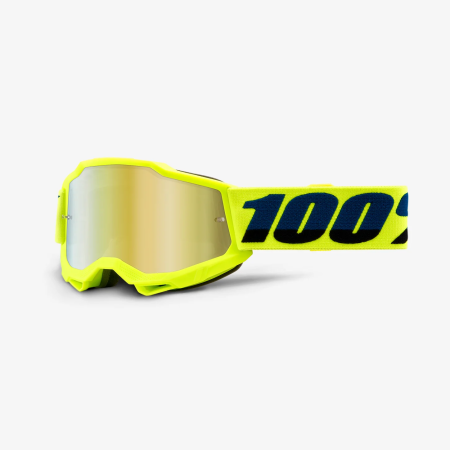 100% Accuri 2 Junior Goggles – Fluo Yellow w/ Gold Mirror Lens