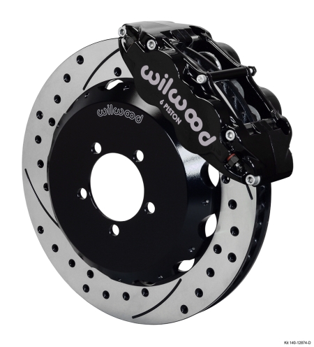 Wilwood Forged Narrow Superlite 6R Drilled & Slotted Front Big Brake Kit – Black – 99-12 Subaru Impreza WRX / STI