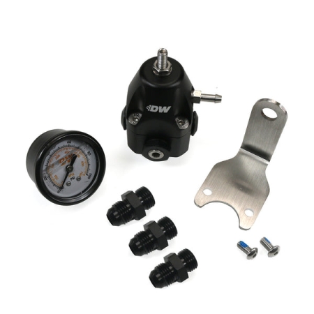 DeatschWerks DWR1000C AFPR + Pressure Gauge + 6AN Fittings – Anodized Black